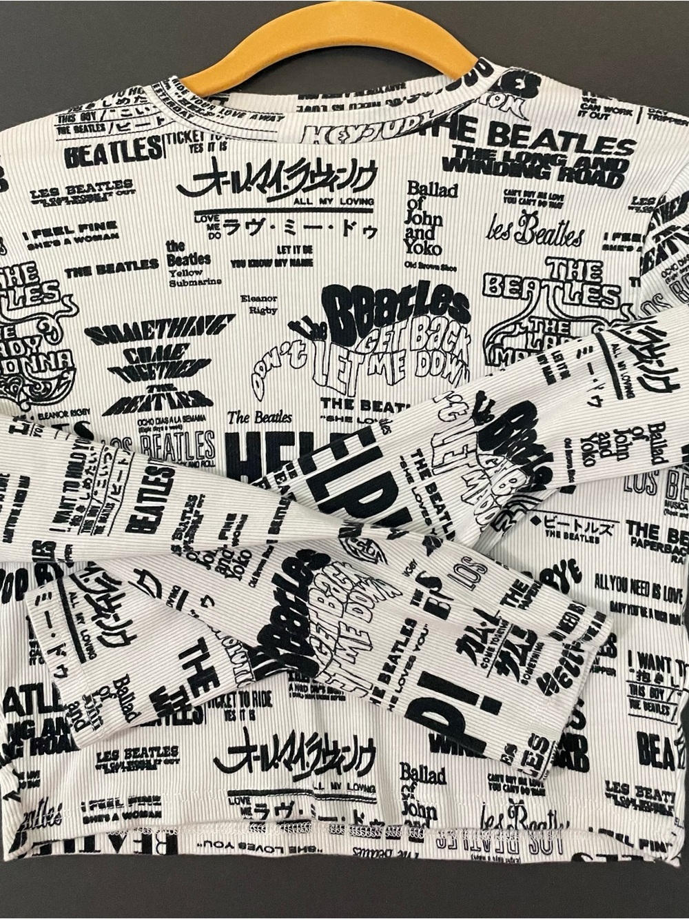 H&M Black and White Beatles Graphic Long Sleeve Tee